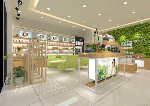 化妆品店装修设计重点：门招、视宣、空间陈列、屏风和隔断、灯箱